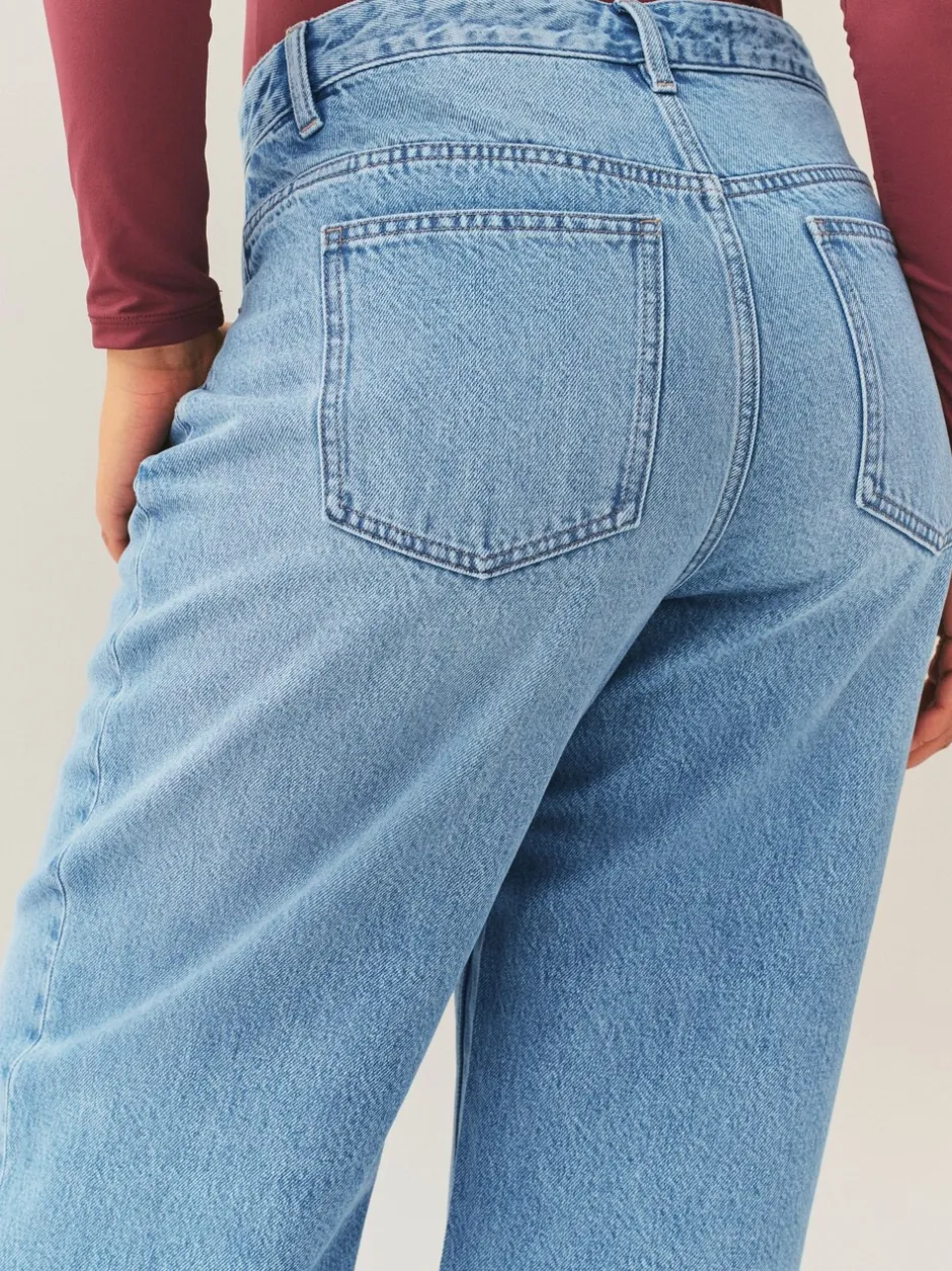 Jeans*Next Normaal blauw - Jeans met zandloperpasvorm en wijde pijpen
