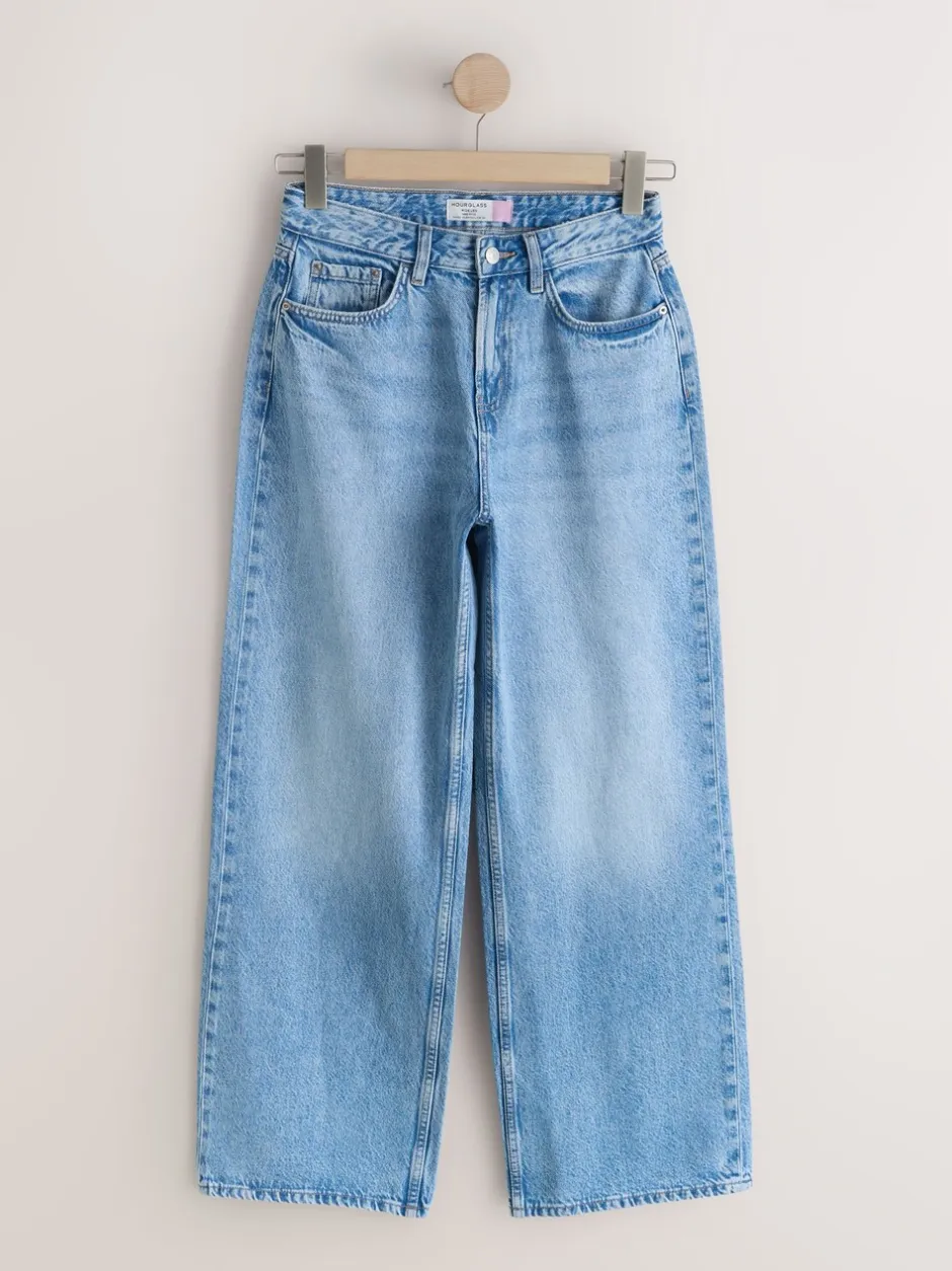 Jeans*Next Normaal blauw - Jeans met zandloperpasvorm en wijde pijpen