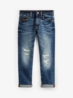 Jeans|Next - Jeans met slijtplekken (3-16 jr) Normaal blauw