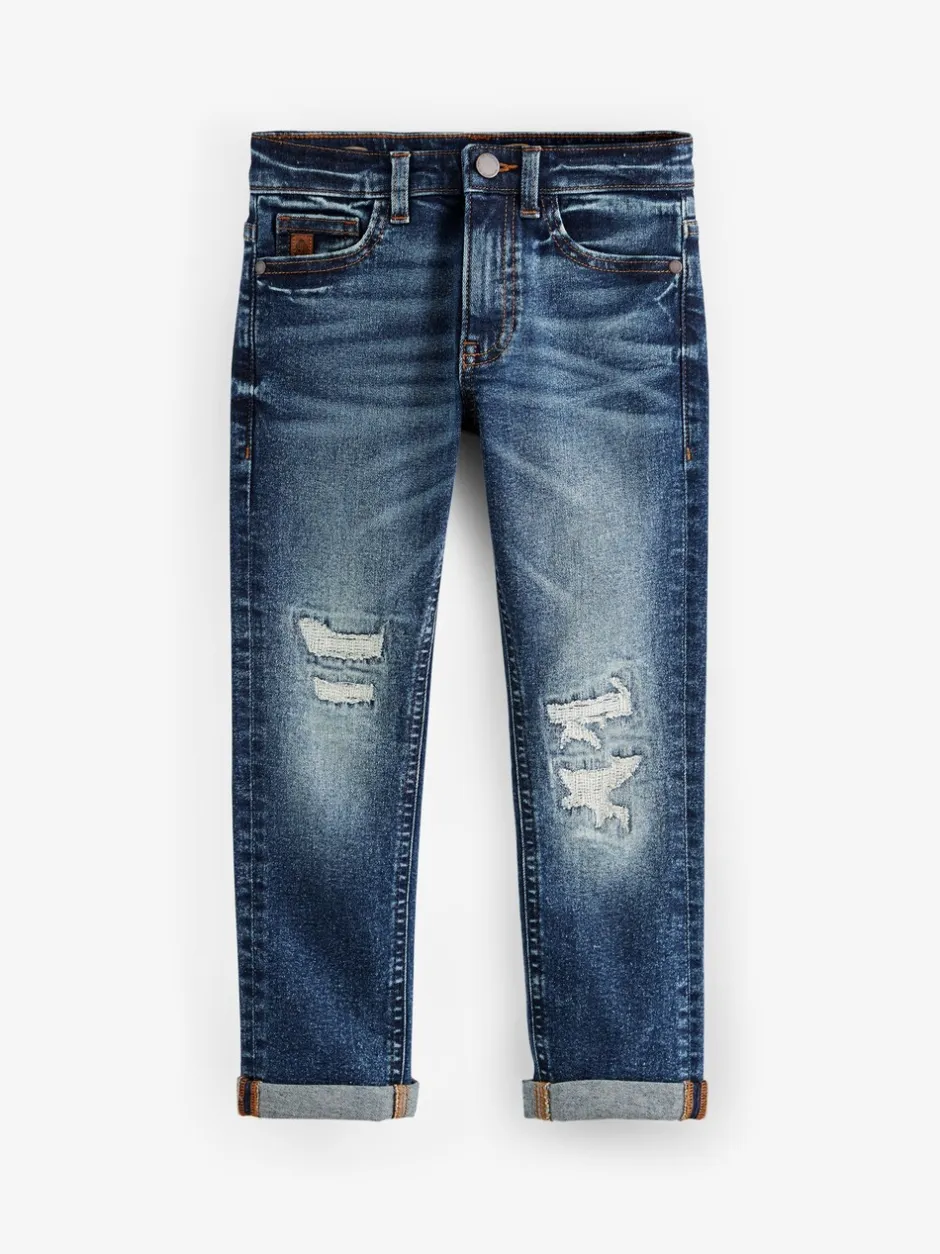 Jeans|Next - Jeans met slijtplekken (3-16 jr) Normaal blauw