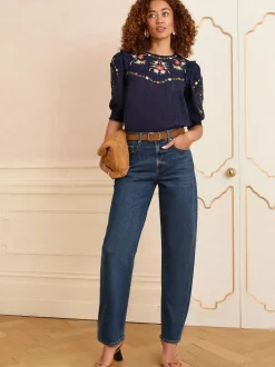 Jeans|Love & Roses - Barrel jeans Normaal blauw
