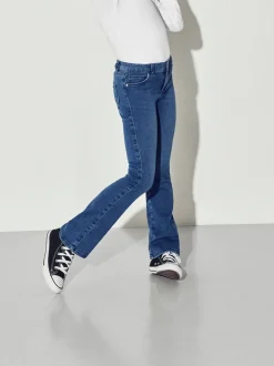 Jeans*ONLY KIDS - ONLY - Kinderjeans met uitlopende pijpen en verstelbare taille Normaal blauw