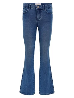 Jeans*ONLY KIDS - ONLY - Kinderjeans met uitlopende pijpen en verstelbare taille Normaal blauw