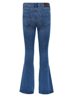 Jeans*ONLY KIDS - ONLY - Kinderjeans met uitlopende pijpen en verstelbare taille Normaal blauw