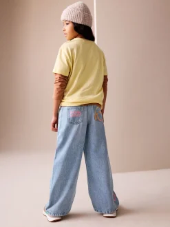 Jeans*Next Normaal blauw - SmileyWorld® jeans met wijde pijpen (3-16jr)