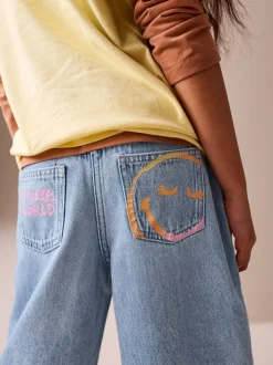 Jeans*Next Normaal blauw - SmileyWorld® jeans met wijde pijpen (3-16jr)