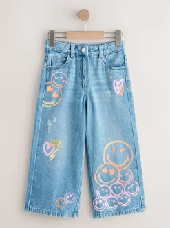 Jeans*Next Normaal blauw - SmileyWorld® jeans met wijde pijpen (3-16jr)