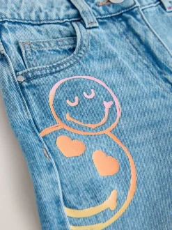 Jeans*Next Normaal blauw - SmileyWorld® jeans met wijde pijpen (3-16jr)