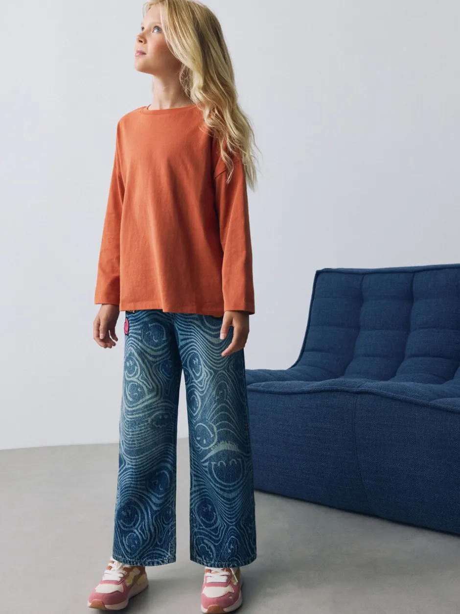 Jeans*Next Normaal blauw - SmileyWorld® jeans met wijde pijpen (3-16jr)