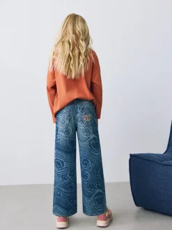 Jeans*Next Normaal blauw - SmileyWorld® jeans met wijde pijpen (3-16jr)