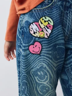 Jeans*Next Normaal blauw - SmileyWorld® jeans met wijde pijpen (3-16jr)
