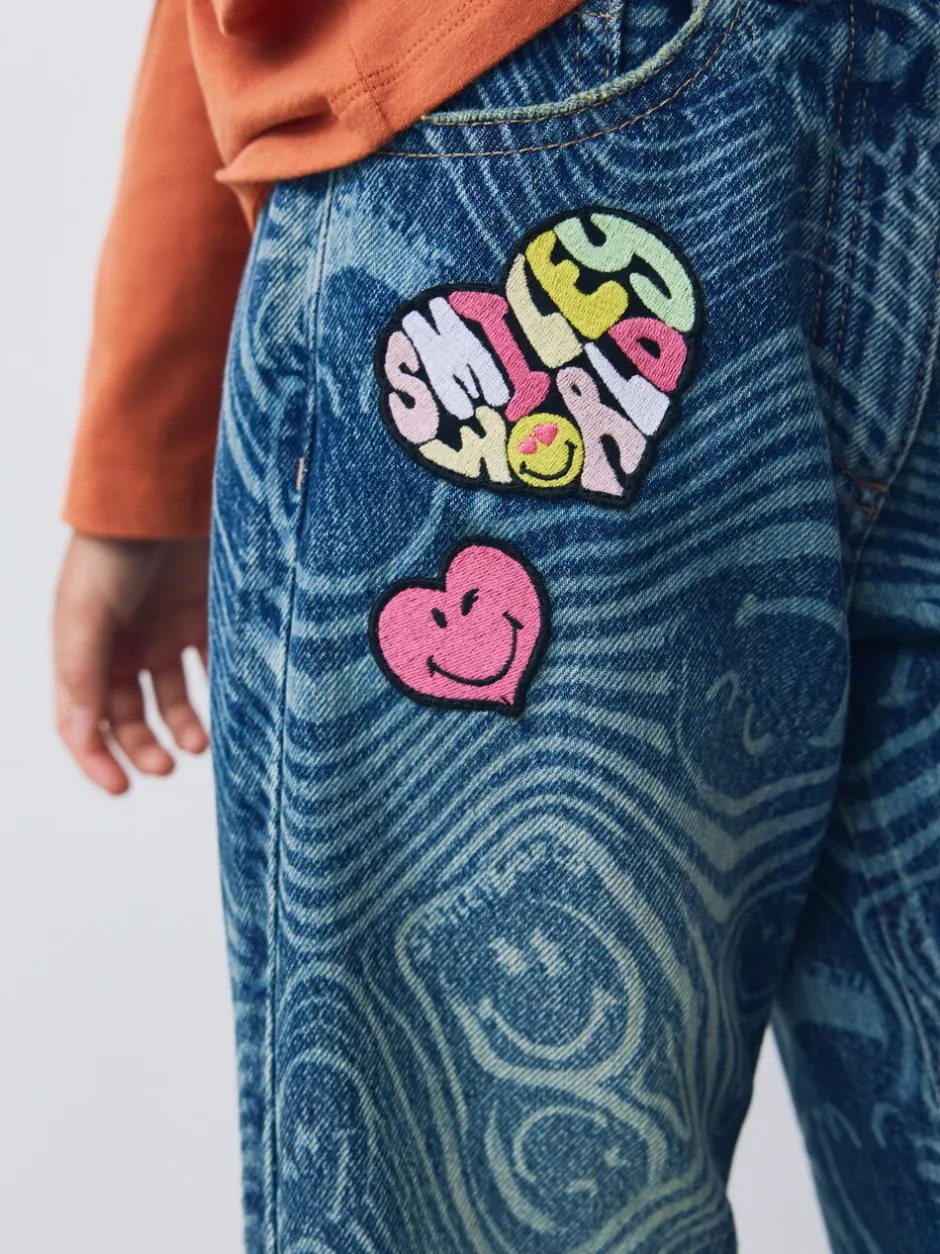 Jeans*Next Normaal blauw - SmileyWorld® jeans met wijde pijpen (3-16jr)