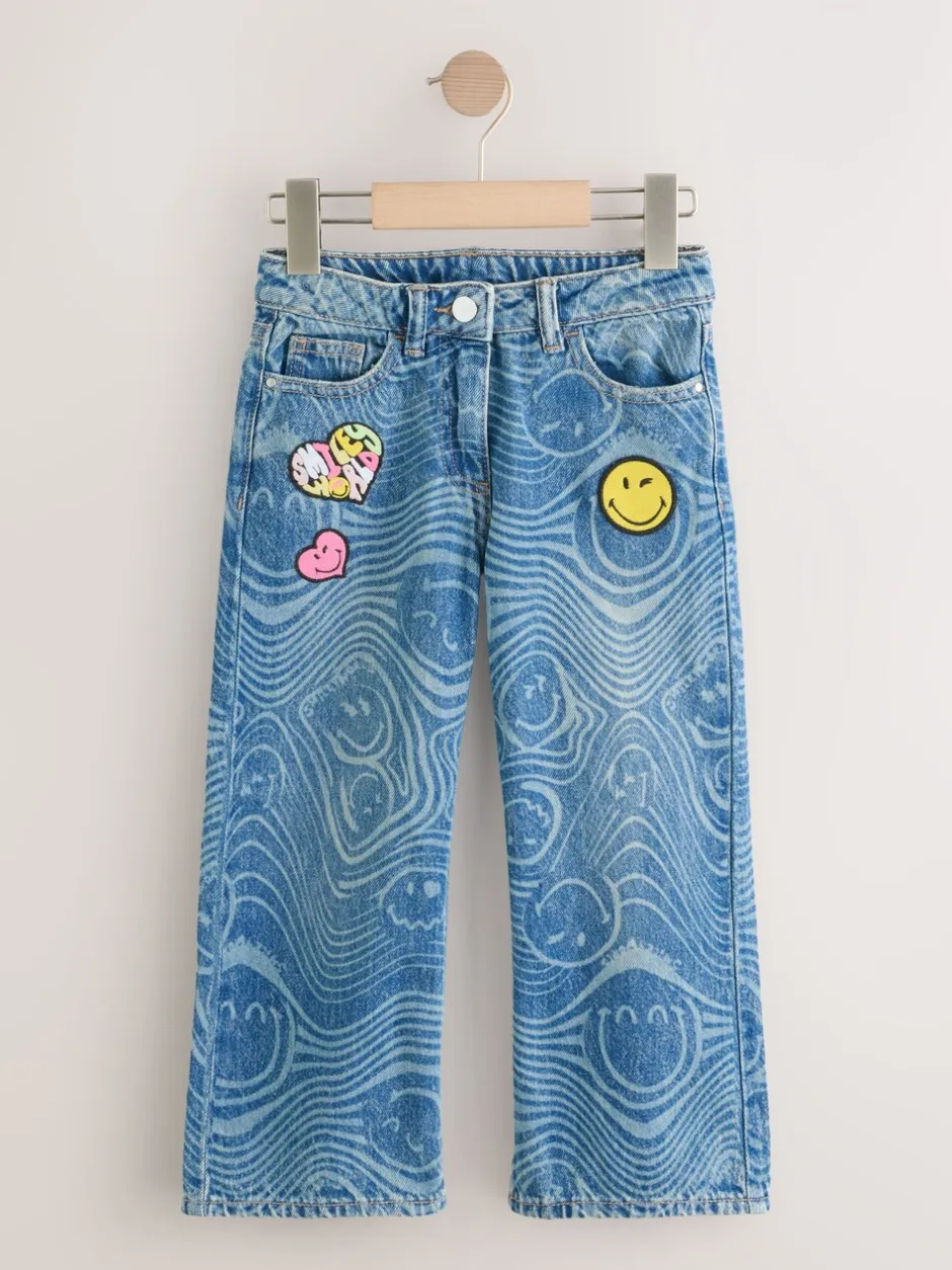 Jeans*Next Normaal blauw - SmileyWorld® jeans met wijde pijpen (3-16jr)