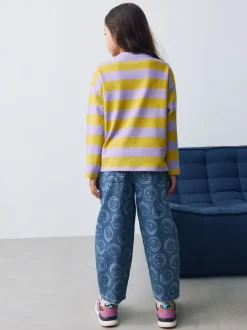 Jeans|Next Normaal blauw - SmileyWorld® Pullon Barrel Jeans (3-16yrs)