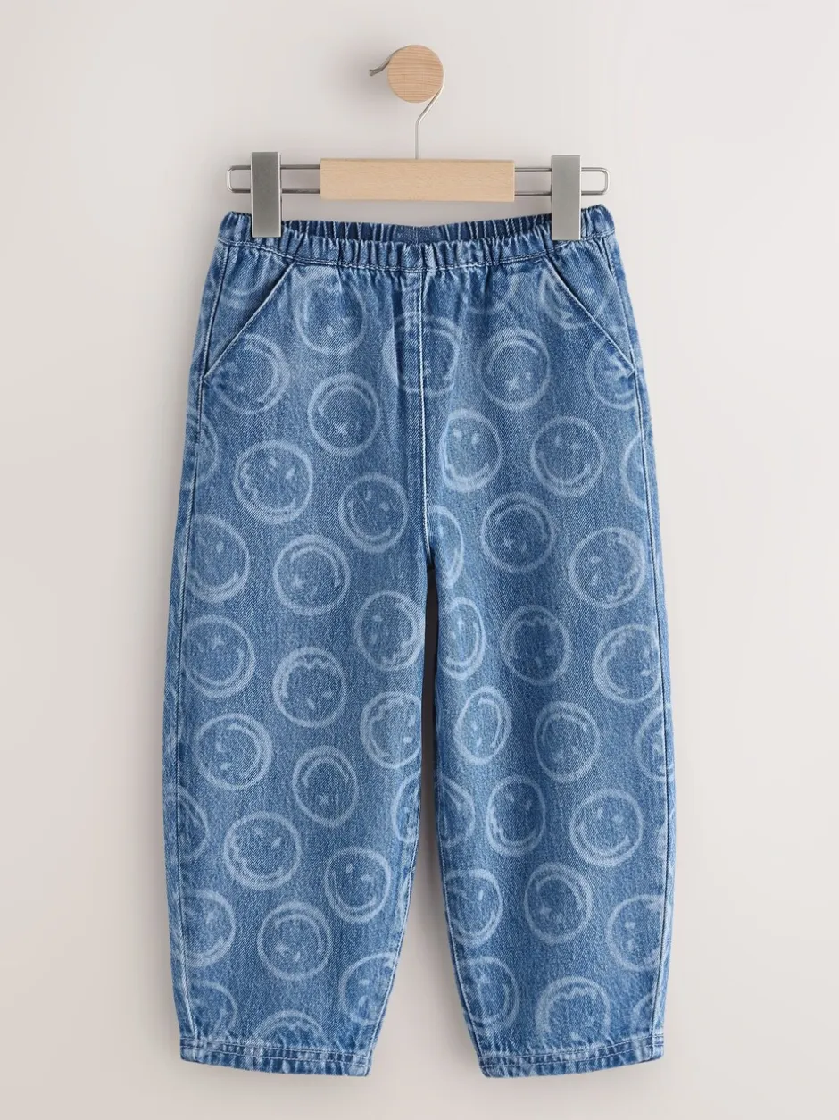 Jeans|Next Normaal blauw - SmileyWorld® Pullon Barrel Jeans (3-16yrs)