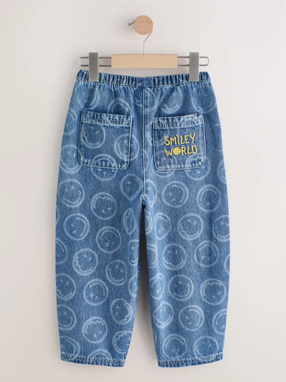 Jeans|Next Normaal blauw - SmileyWorld® Pullon Barrel Jeans (3-16yrs)
