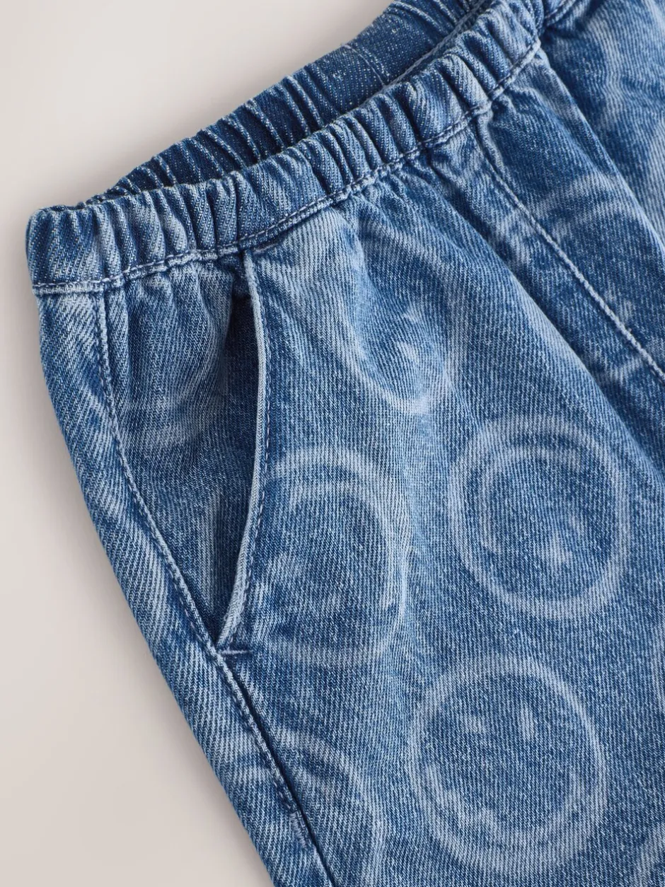 Jeans|Next Normaal blauw - SmileyWorld® Pullon Barrel Jeans (3-16yrs)