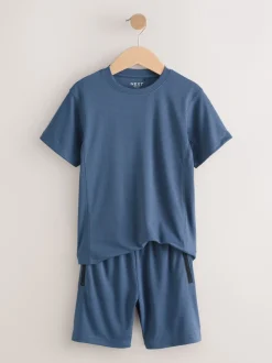 Shorts*Next - Sportset van T-shirt en short (3-16 jr) Normaal blauw