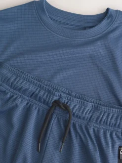 Shorts*Next - Sportset van T-shirt en short (3-16 jr) Normaal blauw
