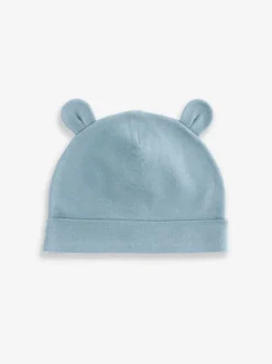 Mutsjes En Antikrabwantjes|Mutsen, Handschoenen En Sjaals|Next Normaal blauw - Verpakking van 3 baby mutsen van 100% katoen (0-18mnd)