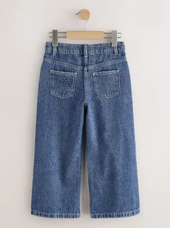 Jeans*Next Normaal blauw - Wijde jeans met Bloemenprint en versieringen (3-16jr)