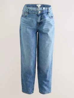 Jeans|Moederschap|Next Normaal blauw - Zwangerschapsbarrel denim 100% katoenen jeans