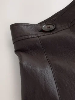 Rokken|Nothing Ordinary Faux Leather Wrap Midi Kilt Skirt