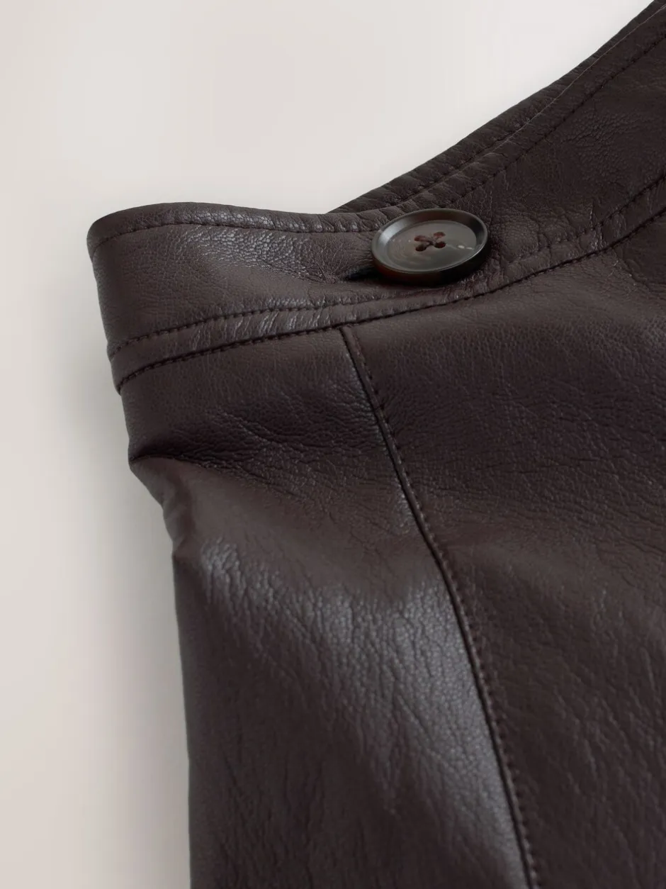 Rokken|Nothing Ordinary Faux Leather Wrap Midi Kilt Skirt