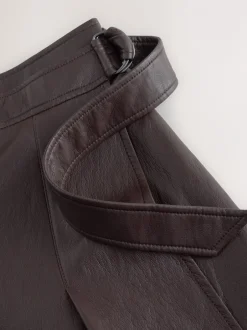 Rokken|Nothing Ordinary Faux Leather Wrap Midi Kilt Skirt