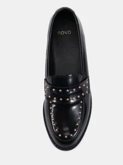 Lage Schoenen|Novo CARMELLA Stud Detail Loafers