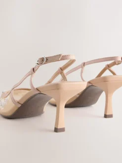 Schoenen Met Hakken*Next Nude Embellished - Forever Comfort® Spitse Mesh Slingback Hakken