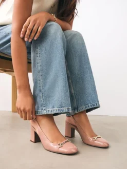 Schoenen Met Hakken*Next - Hardware Slingback Block Heels Nude-roze
