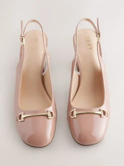 Schoenen Met Hakken*Next - Hardware Slingback Block Heels Nude-roze