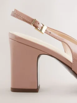 Schoenen Met Hakken*Next - Hardware Slingback Block Heels Nude-roze