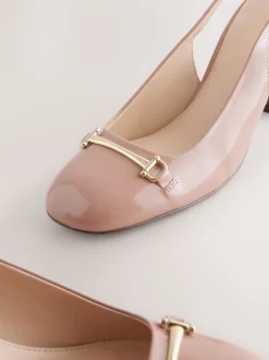 Schoenen Met Hakken*Next - Hardware Slingback Block Heels Nude-roze