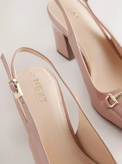 Schoenen Met Hakken*Next - Hardware Slingback Block Heels Nude-roze