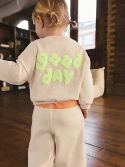 Truien En Breisels|Sweaters En Hoody´S*Next - Sweatshirt met ronde hals (3 mnd-7 jr) Oatmeal Nep Good Day