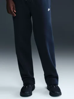 Joggingbroeken*Nike - Club Fleece joggingbroek met wijde pijpen Obsidiaan