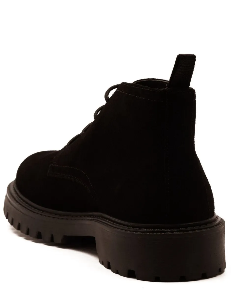 Boots|Off The Hook Axel Suede Chukka Ankle Lace-Up Black Boots