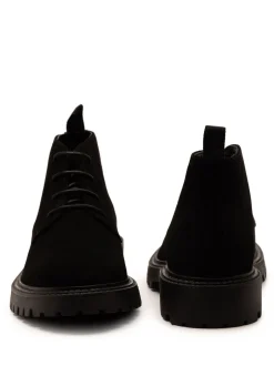Boots|Off The Hook Axel Suede Chukka Ankle Lace-Up Black Boots