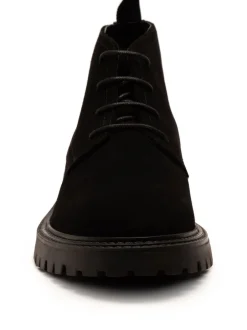 Boots|Off The Hook Axel Suede Chukka Ankle Lace-Up Black Boots