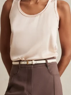 Ceintuurs|Reiss - Holly Leren Smalle Riem Off White
