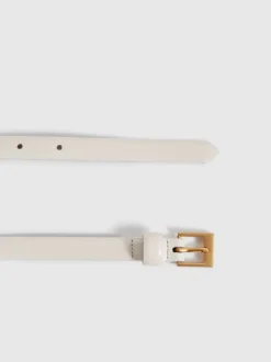 Ceintuurs|Reiss - Holly Leren Smalle Riem Off White