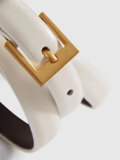 Ceintuurs|Reiss - Holly Leren Smalle Riem Off White