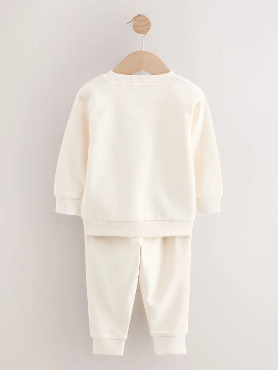 Sets En Combisets|Multipacks*Next - Set van 2 sweatshirts en joggingbroeken (3mnd -7jr) Off White/cementwit