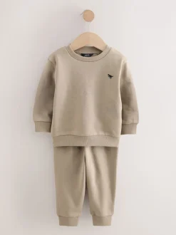 Sets En Combisets|Multipacks*Next - Set van 2 sweatshirts en joggingbroeken (3mnd -7jr) Off White/cementwit