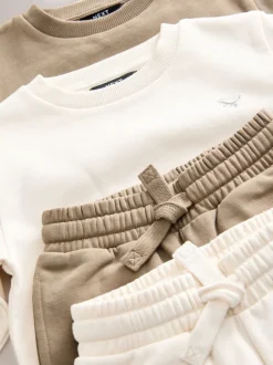 Sets En Combisets|Multipacks*Next - Set van 2 sweatshirts en joggingbroeken (3mnd -7jr) Off White/cementwit