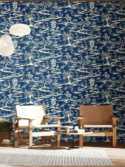Behang|Ohpopsi Kaiwa 10M Wallpaper Kobaltblauw