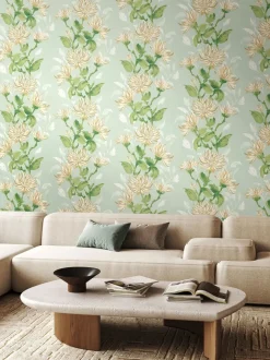 Behang|Ohpopsi Kiku 10M Wallpaper Seafoam