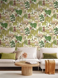 Behang*Ohpopsi Oka 10M Wallpaper Evergreen